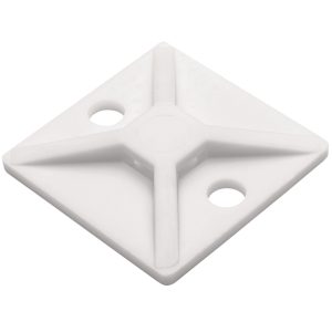 Cable tie mount for screw fixation, Wmax=4.6mm, ?4.6 mm, #8 Screw, white, 100pcs.