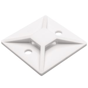 Cable tie mount for screw fixation, Wmax=8.9mm, ?4.8 mm, #8 Screw, white, 100pcs.