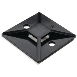 Cable tie mount for adhesive use, Wmax=8.9mm, ?4.8 mm, #8 Screw, black, 250pcs.
