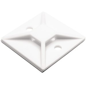 Cable tie mount for adhesive use, Wmax=8.9mm, ?4.8 mm, #8 Screw, white, 250pcs.
