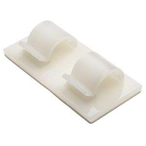 Cable clip for adhesive use/with pipe/tube holder, Dmax=8.0mm