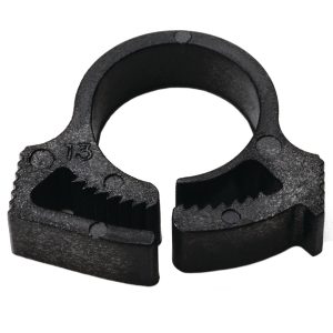 Plastic hose clamp, ⌀11.7-13.3mm, black, 100pcs.