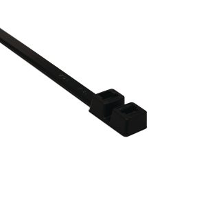 Cable tie inside serrated for multiple routing, 398.0x7.6mm, ?4.6-101.6mm, black, 500pcs.