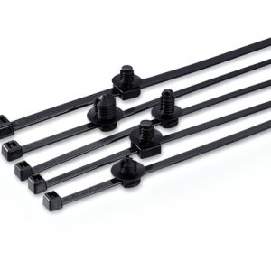 Fixing tie for hole (round), inside serrated, ?4.0-100mm, black, 50pcs.