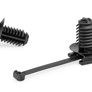 Fixing tie for hole (round), inside serrated, ⌀50.0mm, black, 500pcs.