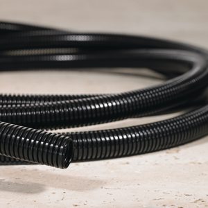 Corrugated tubing, weight saving, nom?28mm, OD=28.5mm, ID=23.1mm, black, 50m