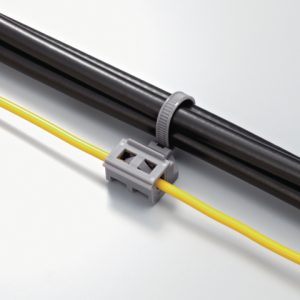 Fixing tie with pipe/tube holder, ⌀1.5-30mm, grey, 100pcs.