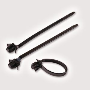 Fixing tie for hole (round), inside serrated, ⌀1.6-26.0mm, black, 100pcs.