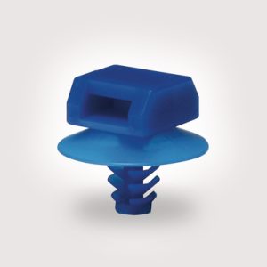 Cable tie mount for hole (round), Wmax=5.0mm, T=1.0-3.0mm, ?3.3 - 4.0 mm, blue, 100pcs.