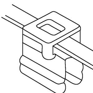 Fixing tie for edge, inside serrated, ⌀4.0-45.0mm, black, 500pcs.