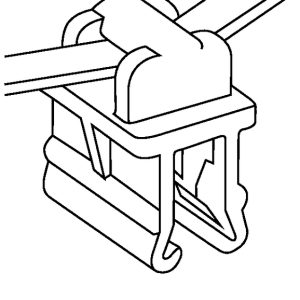 Fixing tie for edge, inside serrated, ?1.0-85.0mm, black, 500pcs.