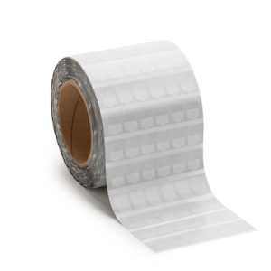 Cable label, self laminating, weather resistant/chemical resistance, white, thermal transfer print, 9.39x12.70mm, H2=17.0mm, 10000