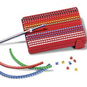 Cable marker, hotfoil print "CC 0-9, A,E,L,N,R, S, T + - ⌀ ", ⌀1.0-3.00mm, special, pcs.=1pc.