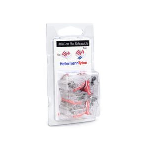 Push-in wire connector, 5 conductors, 0.2 to 4.0 mm? all types of wire, transparent, 5pcs.