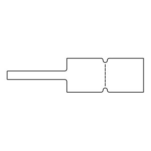 Cable label, white, laser print, 44.5x25.4mm, H2=57.15mm, 2400