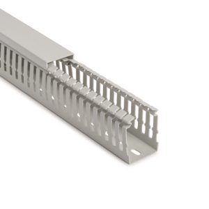 Wiring duct, wide fingers, halogen-free, 40.0x60.0mm, L=2.0m, grey, 40m