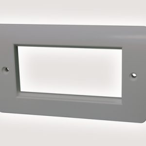 Office Grey Double Gang Euro Faceplate