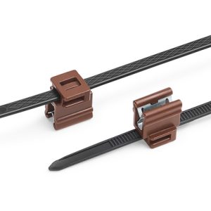 Fixing tie for edge, outside serrated, ⌀4.0-45.0mm, black/brown, 500pcs.