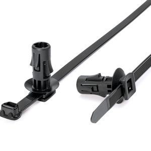 Fixing tie for hole (round), inside serrated, ⌀10.0-100.0mm, black, 200pcs.