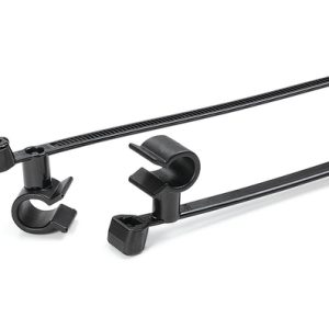 Fixing tie with pipe/tube holder, inside serrated, ?2.0-35.0mm, black, 500pcs.
