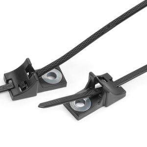 Fixing tie for screw fixation, outside serrated, ⌀5.0-45.0mm, black, 500pcs.
