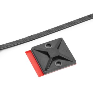 Fixing tie for adhesive use, outside serrated, ?2.0-45.0mm, black, 500pcs.