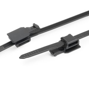 Fixing tie for connector/for cable bundles, outside serrated, ?2.0-45.0mm, black, 500pcs.
