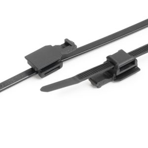 Fixing tie for connector/for cable bundles, inside serrated, ?2-45mm, black, 500pcs.