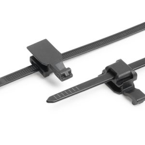 Fixing tie for connector/for cable bundles, outside serrated, ?2-45mm, black, 500pcs.