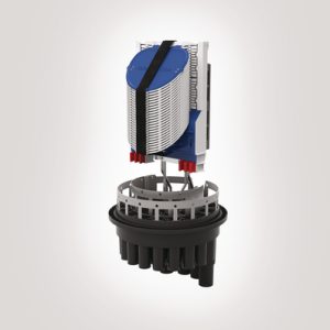 UFC IR B length closure with basket and 24 x SC-B IR MKI moulded splice holder trays