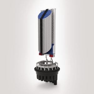 UFC IR C length closure with heatshrink base and 30 SE-IR MKI trays with 3A splice bridges