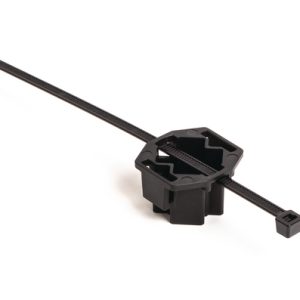 Fixing tie with pipe/tube holder, ⌀10.0-45.0mm, black, 1000pcs.