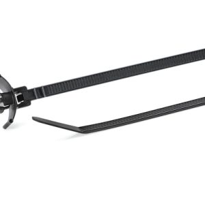 Fixing tie for hole (oval), inside serrated, ⌀1.5-45.0mm, black, 1000pcs.