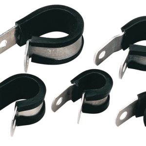 P-clamp closed, Dmax=12.7mm, ?5.2 mm, black, 100pcs.
