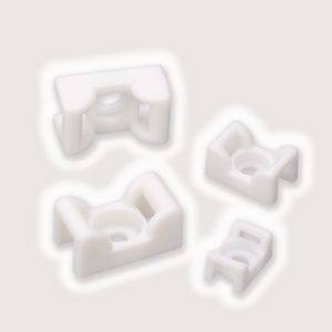 Cable tie mount for screw fixation, Wmax=8.3mm, ?4.5 mm, M4 Screw, white, 100pcs.