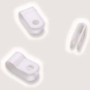 P-clamp closed, Dmax=6.0mm, ⌀4.3 mm, white, 100pcs.