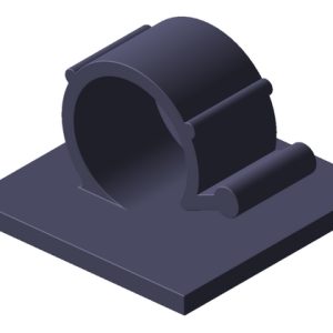 Cable clip for adhesive use/with pipe/tube holder, Dmax=13.0mm
