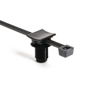 Fixing tie for hole (round), inside serrated, ?5.0-55.0mm, black, 1000