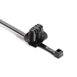 Fixing tie for hole (oval), inside serrated, ?5.0-50.0mm, black, 500pcs.