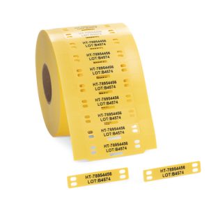 Cable tag, ladder-style, thermal transfer print, 51.5x10.4mm, yellow, box=2000pcs.