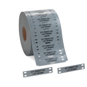Cable tag, ladder-style, thermal transfer print, 75.0x14.4mm, grey, reel=1000pcs.