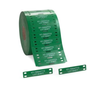 Cable tag, ladder-style, thermal transfer print, 51.5x10.4mm, green, box=2000pcs.