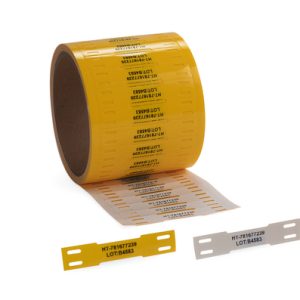 Cable tag, continuous, thermal transfer print, 12.7x65.0mm, white/yellow, pack=500pcs.