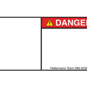 Warning label, pre-printed, W=139.70mm, H=69.85mm, red, pack=250pcs.