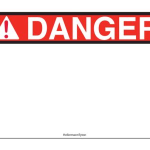 Warning label, pre-printed, W=152.40mm, H=101.60mm, red, pack=250pcs.