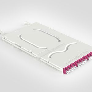RapidNet Ultra12 Splice Cassette - LC MM Magenta Adaptors - OM4 1m White Pigtails
