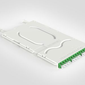 RapidNet Ultra12 Splice Cassette - LC/APC SM Green Adaptors - OS2 1m T598 Pigtails
