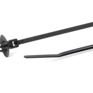 Fixing tie for hole (round), inside serrated, ?50.0mm, black, 500pcs.