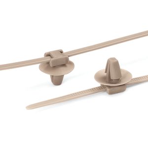 Fixing tie for hole (round), outside serrated, ?4.0-35.0mm, beige, 500pcs.