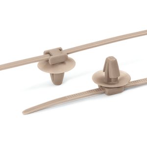 Fixing tie for hole (round), outside serrated, ⌀4.0-35.0mm, beige, 500pcs.